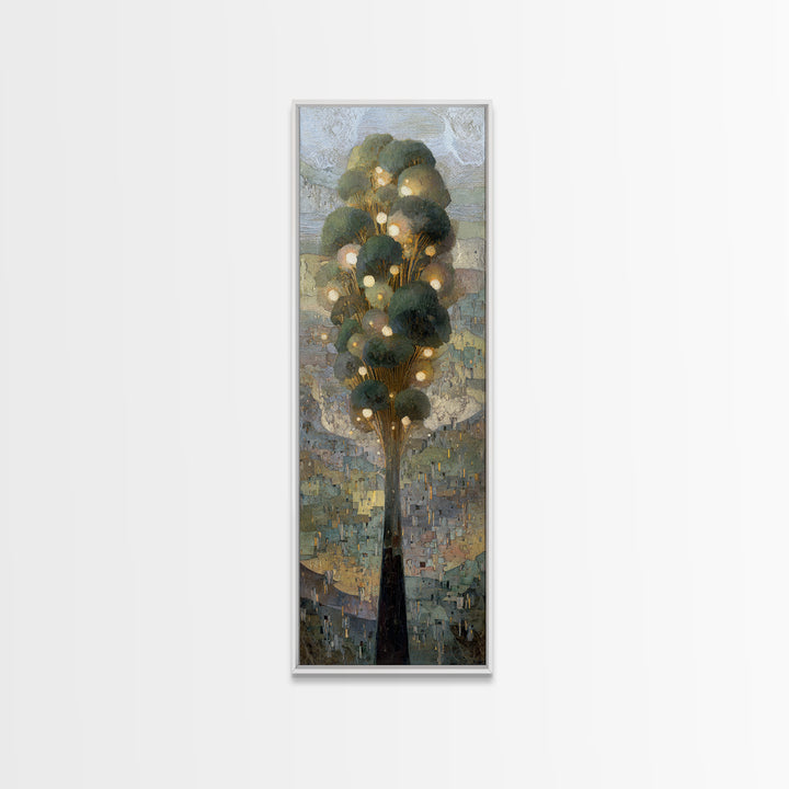Crystal Cave with Luminous Blue Reflections Canvas Print, Fantasy Art, Art Print, Living Room Decor, Oil Painting, Mythic, FAN-1x3-90