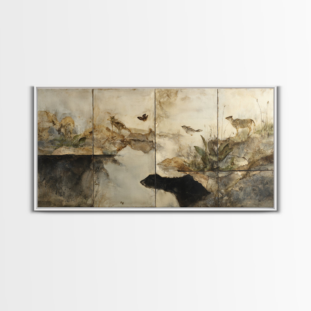 Celestial Dragon Wrapped Around a Moon Framed Canvas Print, Fantasy Art, Art Print, Living Room Decor, Fine Art, Mythic, FAN-2x1-10