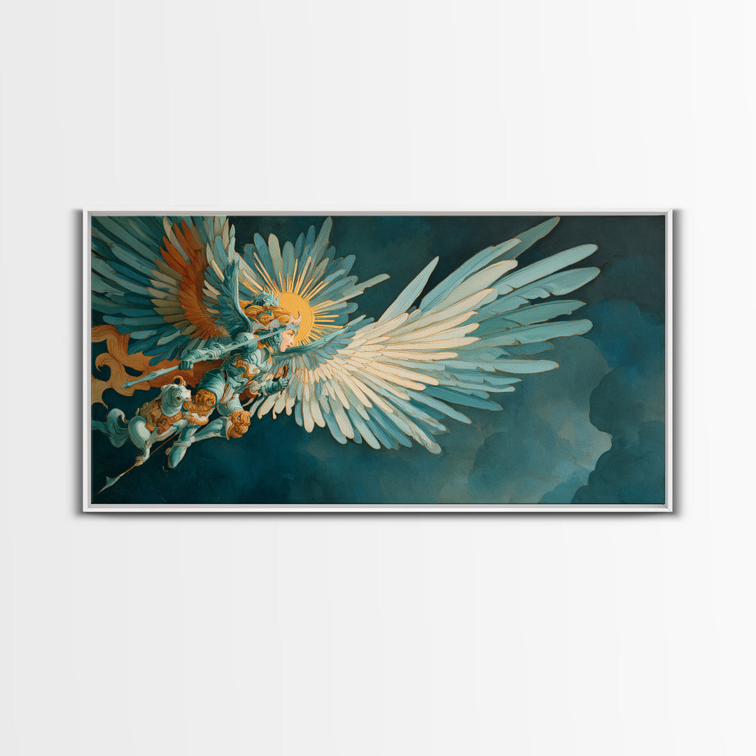 Sorceress Holding a Sphere of Starlight Framed Canvas Print, Fantasy Art, Minimalist Decor, Living Room Decor, Fine Art, Mythic, FAN-2x1-37