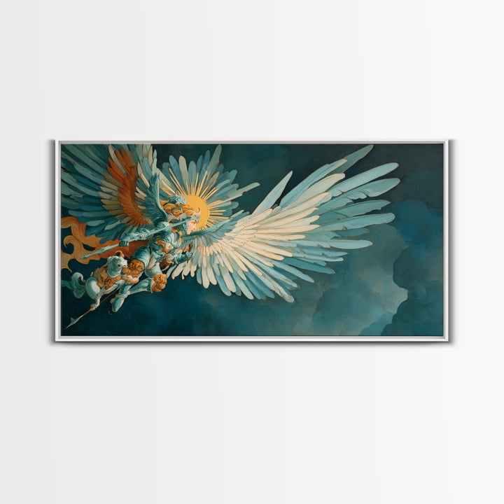 Sorceress Holding a Sphere of Starlight Framed Canvas Print, Fantasy Art, Minimalist Decor, Living Room Decor, Fine Art, Mythic, FAN-2x1-37
