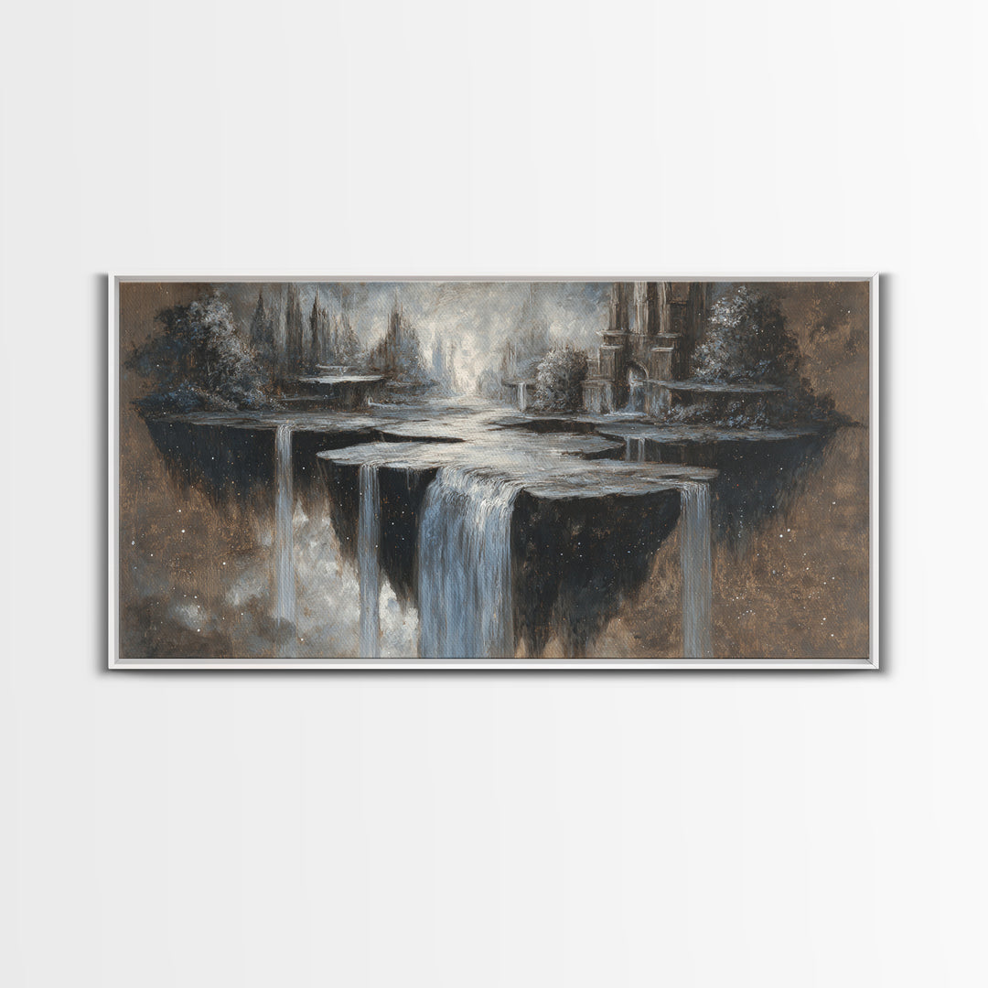 Dwarven Forge with Molten Gold Glow Framed Canvas Print, Fantasy Art, Home Decor, Living Room Decor, Fine Art, Mythic, FAN-2x1-86
