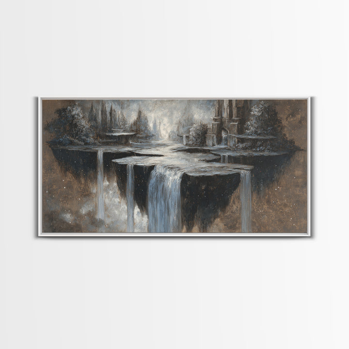 Dwarven Forge with Molten Gold Glow Framed Canvas Print, Fantasy Art, Home Decor, Living Room Decor, Fine Art, Mythic, FAN-2x1-86