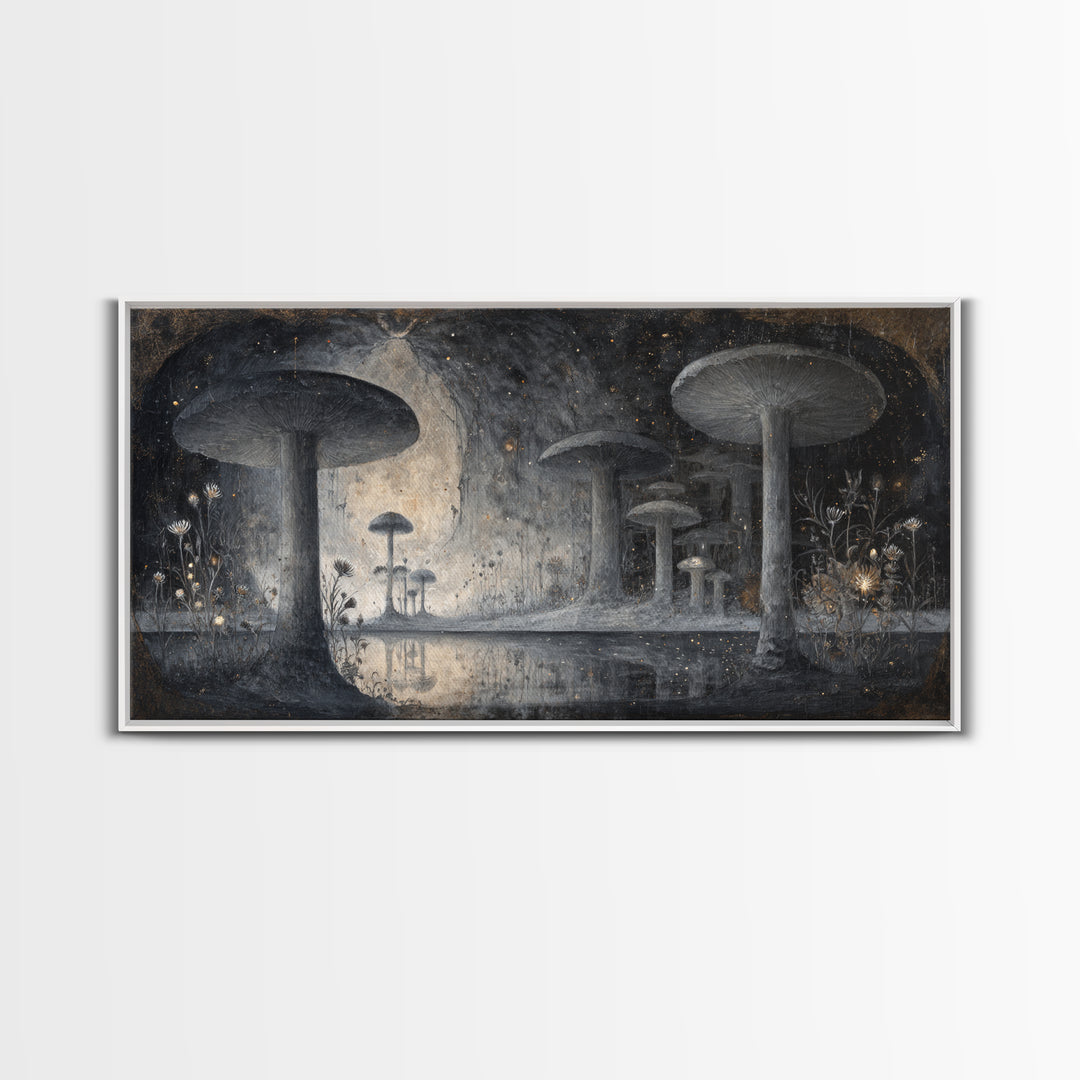 Floating Island with Waterfalls and Ancient Ruins Canvas Print, Fantasy Art, Sensual Fantasy Art, Living Room Decor, Mythic, FAN-2x1-95