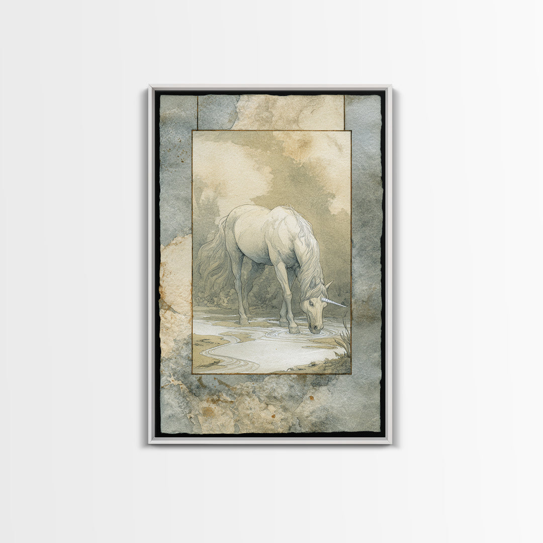 Ancient Map Landscape Framed Canvas Print, Fantasy Art, Contemporary Art, Living Room Decor, Fine Art, Mythic, Printable Art, FAN-2x3-21