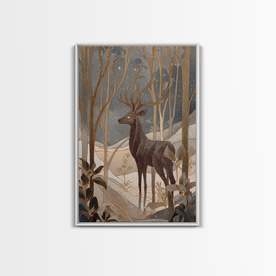 Mythic Waterfall Guarded by White Wolves Canvas Print, Fantasy Art, Fantasy Art Print, Living Room Decor, Fine Art, Mythic, FAN-2x3-32
