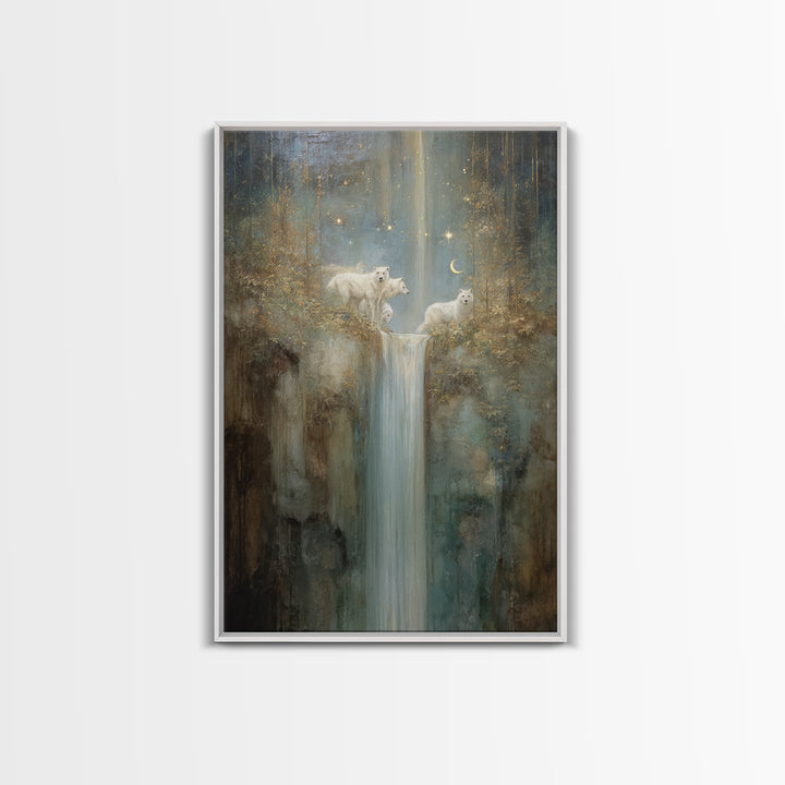 Faerie Market under Giant Mushrooms Canvas Print, Fantasy Art, Landscape, Living Room Decor, Oil Painting, Mythic, FAN-2x3-95
