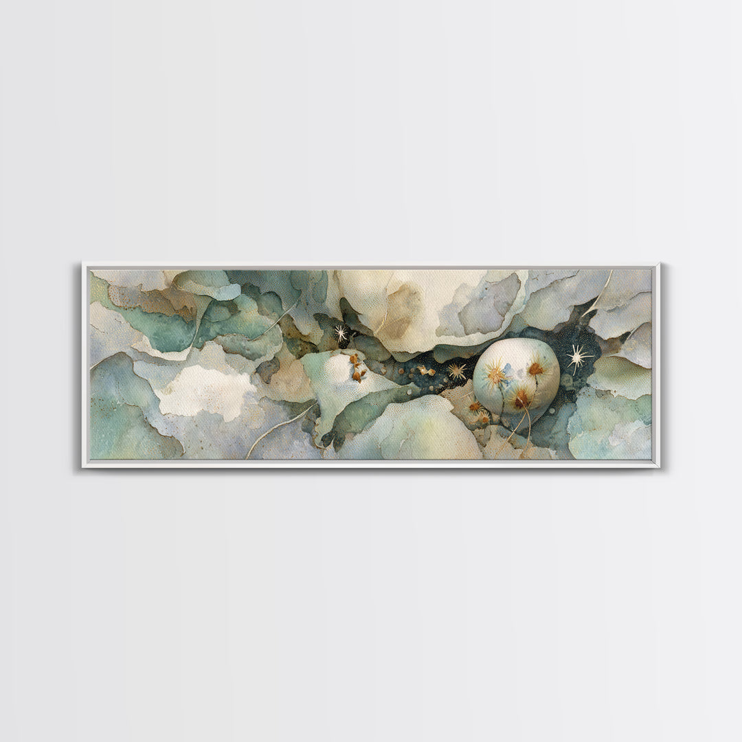 Griffin Perched on a Castle Wall Canvas Print, Fantasy Art, Digital Print, Living Room Decor, Watercolor Art, Mythic, FAN-3x1-26