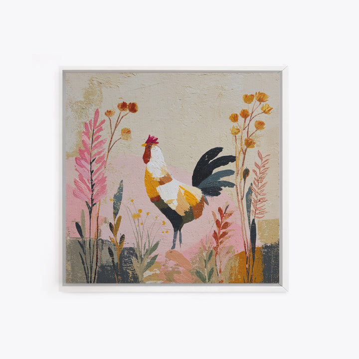 White Cow Portrait Framed Canvas Print, Farmhouse Art, Art Print, Farmhouse Decor, Fine Art, Harvest, Digital Art, FAR-1x1-73