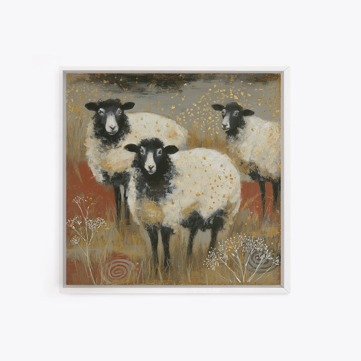 Rustic Barn in Golden Field Light Framed Canvas Print, Farmhouse Art, Botanical Art, Farmhouse Decor, Fine Art, Harvest, FAR-1x1-74