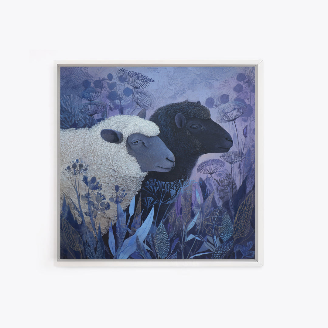 Black and White Sheep Framed Canvas Print, Farmhouse Art, Printable Wall Art, Farmhouse Decor, Harvest, Black Wall Art, FAR-1x1-8