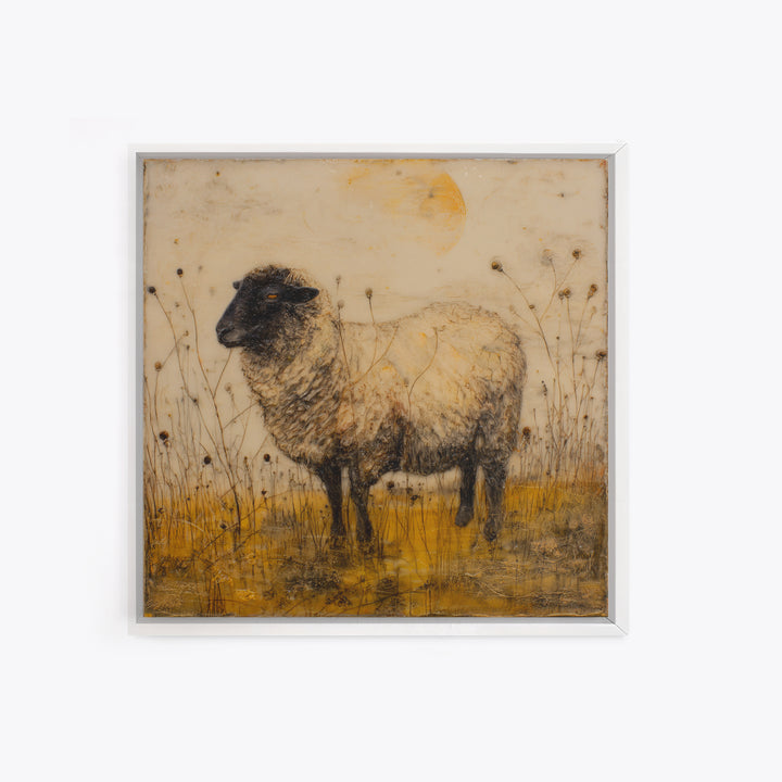 Black and White Sheep Framed Canvas Print, Farmhouse Art, Modern Decor, Farmhouse Decor, Fine Art, Harvest, Home Decor, FAR-1x1-80