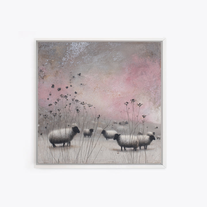 Farmhouse Wreath of Cotton Stems and Eucalyptus Canvas Print, Farmhouse Art, Landscape Art, Farmhouse Decor, Fine Art, Harvest, FAR-1x1-92