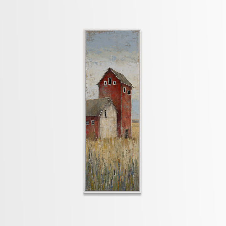 Rustic Barn in Golden Field Light Canvas Print, Farmhouse Art, Gallery Wall, Farmhouse Decor, Fine Art, Harvest, Art Print, FAR-1x3-38