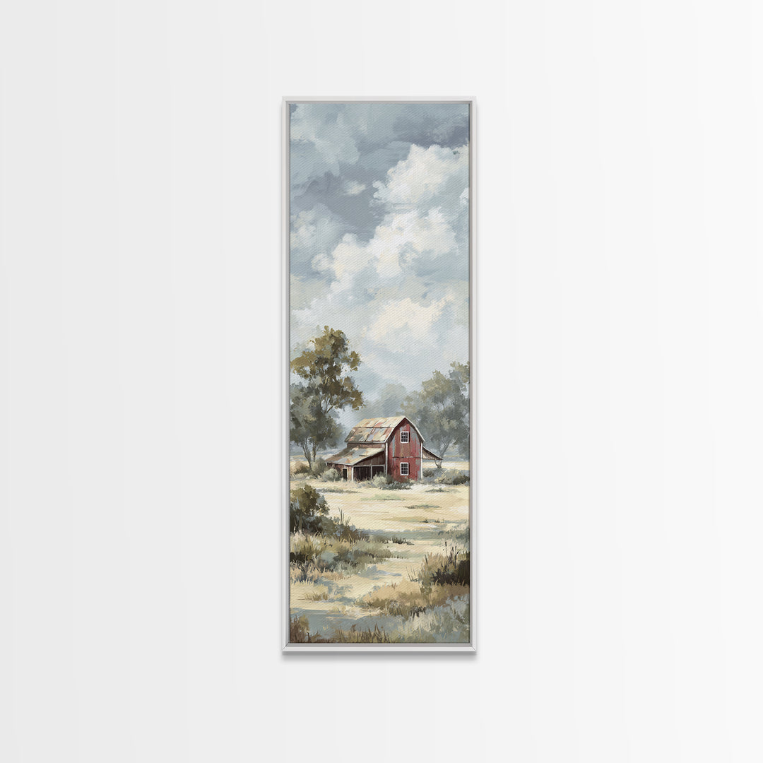 Rustic Barn in Golden Field Light Canvas Print, Farmhouse Art, Luxury Decor, Farmhouse Decor, Fine Art, Harvest, Art Prints, FAR-1x3-86
