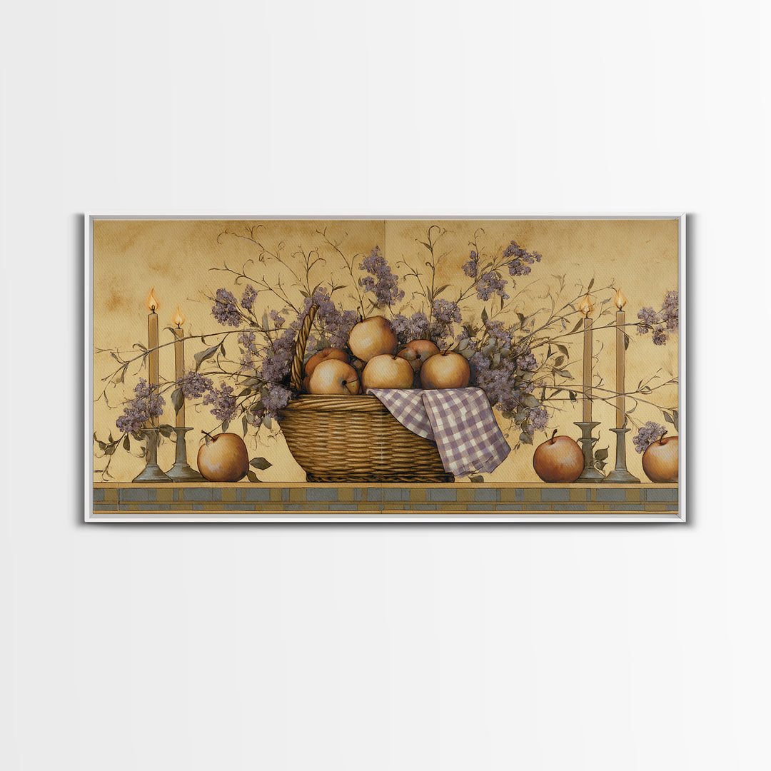 Farmhouse Wreath of Cotton Stems and Eucalyptus Canvas Print, Farmhouse Art, Digital Art, Farmhouse Decor, Fine Art, Harvest, FAR-2x1-64