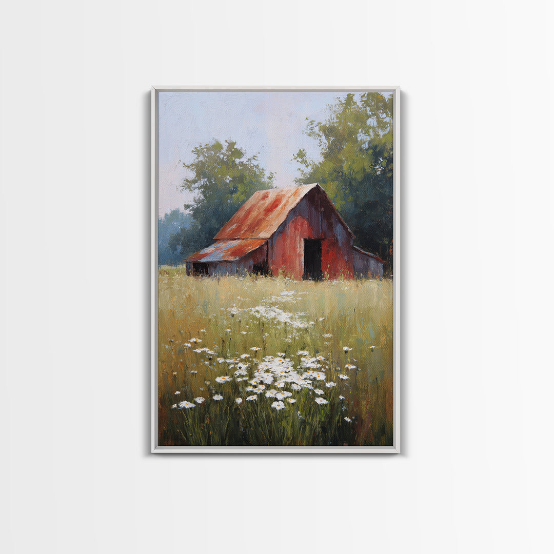 Rustic Barn in Golden Field Light Canvas Print, Farmhouse Art, Luxury Decor, Farmhouse Decor, Fine Art, Harvest, Art Prints, FAR-2x3-10