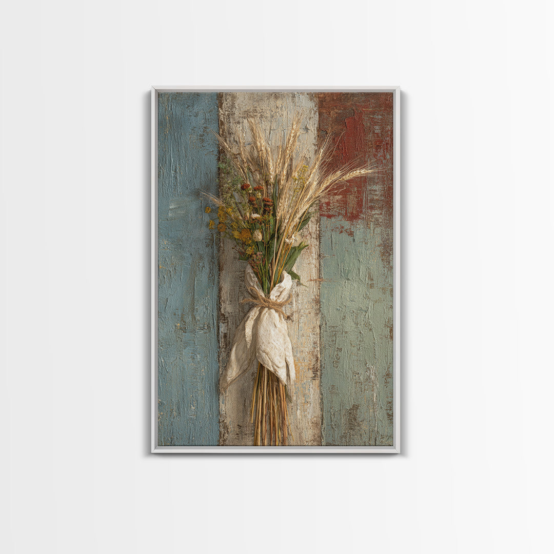 Wheat Bundle Tied Canvas Print, Farmhouse Art, Home Decor, Farmhouse Decor, Oil Painting, Harvest, Living Room Decor, FAR-2x3-66