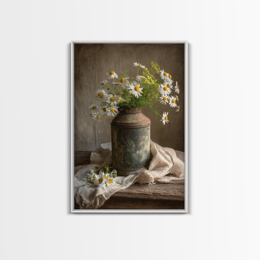 Old Milk Can Framed Canvas Print, Farmhouse Art, Gallery Decor, Farmhouse Decor, Abstract Art, Harvest, Contemporary Art, FAR-2x3-92