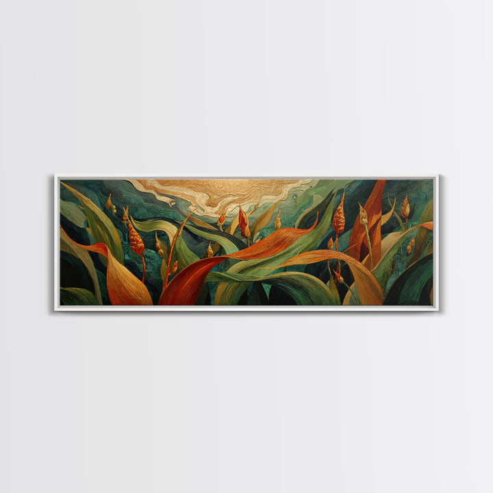 Cornfield under a Dramatic Summer Sky Canvas Print, Farmhouse Art, Downloadable Art, Farmhouse Decor, Fine Art, Harvest, FAR-3x1-14