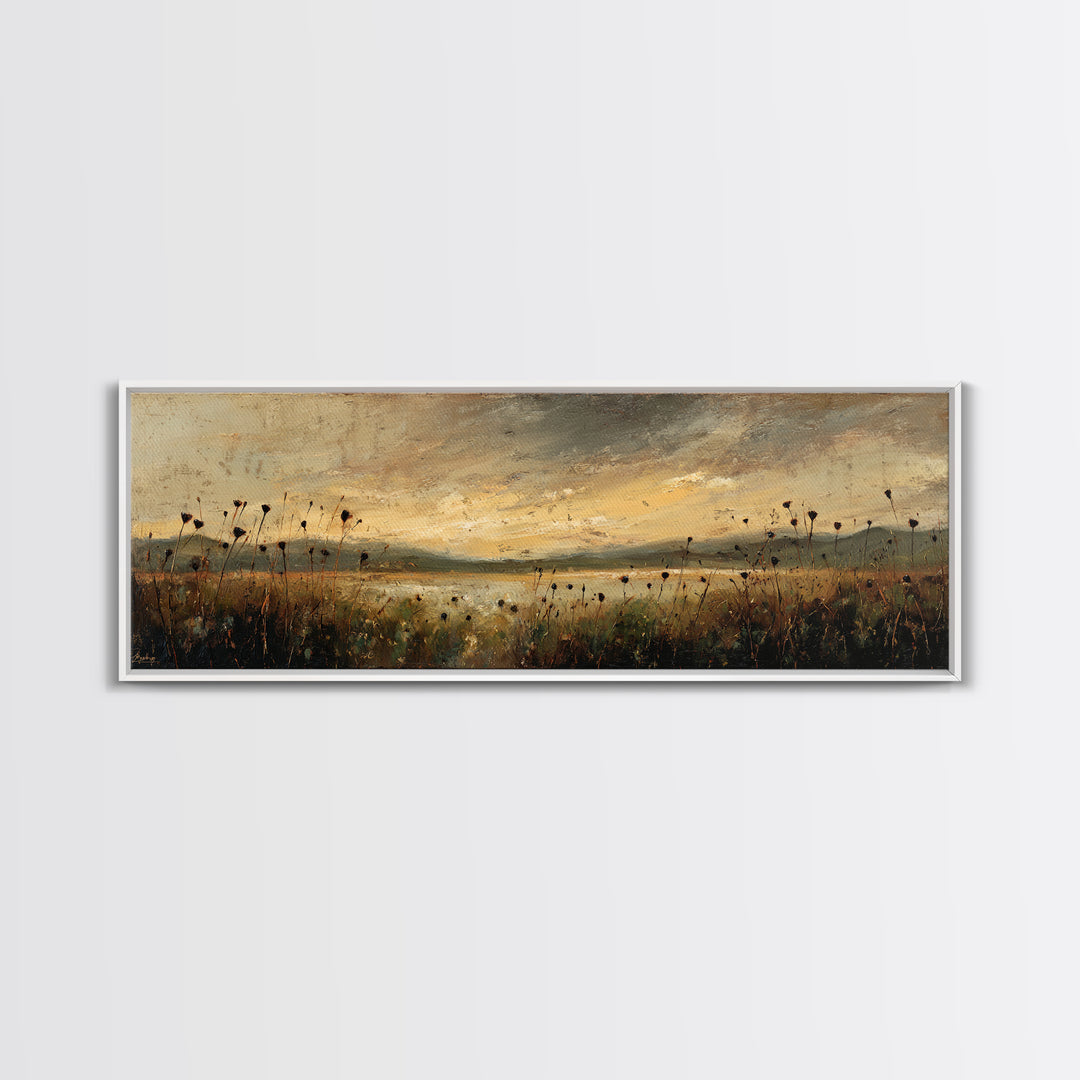 Wheat Bundle Tied Framed Canvas Print, Farmhouse Art, Digital Prints, Farmhouse Decor, Fine Art, Harvest, Watercolor Painting, FAR-3x1-2