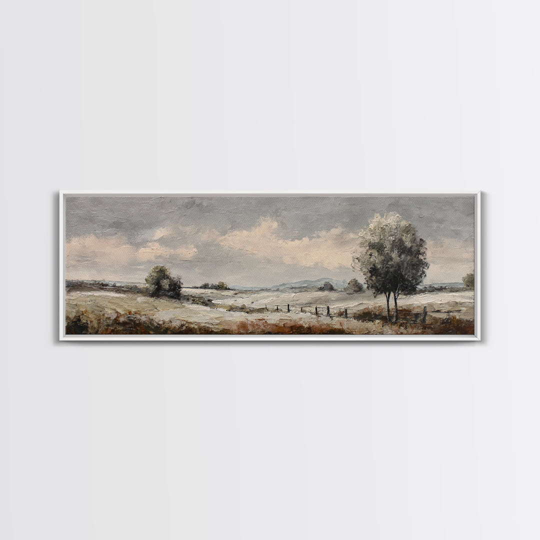 Black and White Sheep Canvas Print, Farmhouse Art, Art Print, Farmhouse Decor, Fine Art, Harvest, Digital Art, FAR-3x1-48