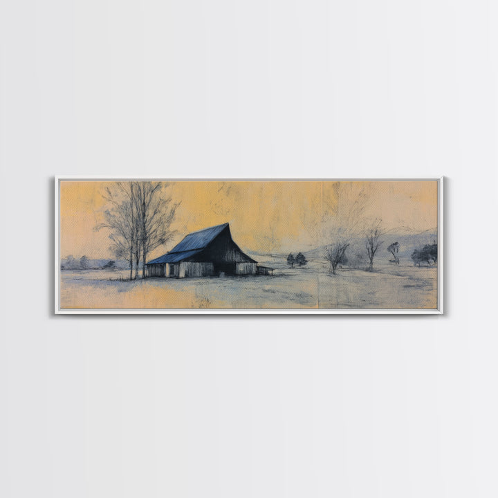 Windmill Silhouette at Sunset Framed Canvas Print, Farmhouse Art, Farmhouse Wall Decor, Farmhouse Decor, Fine Art, Harvest, FAR-3x1-57