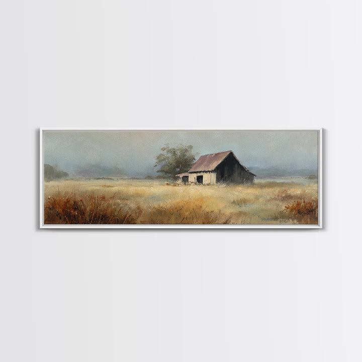 Barn Owl Perched on Aged Wood Framed Canvas Print, Farmhouse Art, Room Decor, Farmhouse Decor, Fine Art, Harvest, FAR-3x1-63