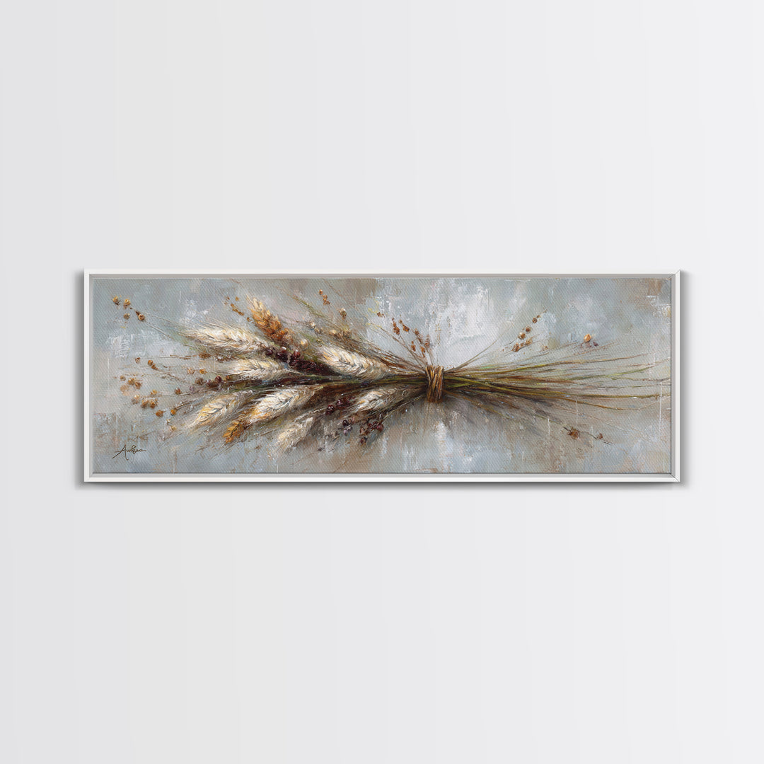 Rustic Pear Still Life on Plank Wood Canvas Print, Farmhouse Art, Art Prints, Farmhouse Decor, Harvest, Sage Green Wall Art, FAR-3x1-83