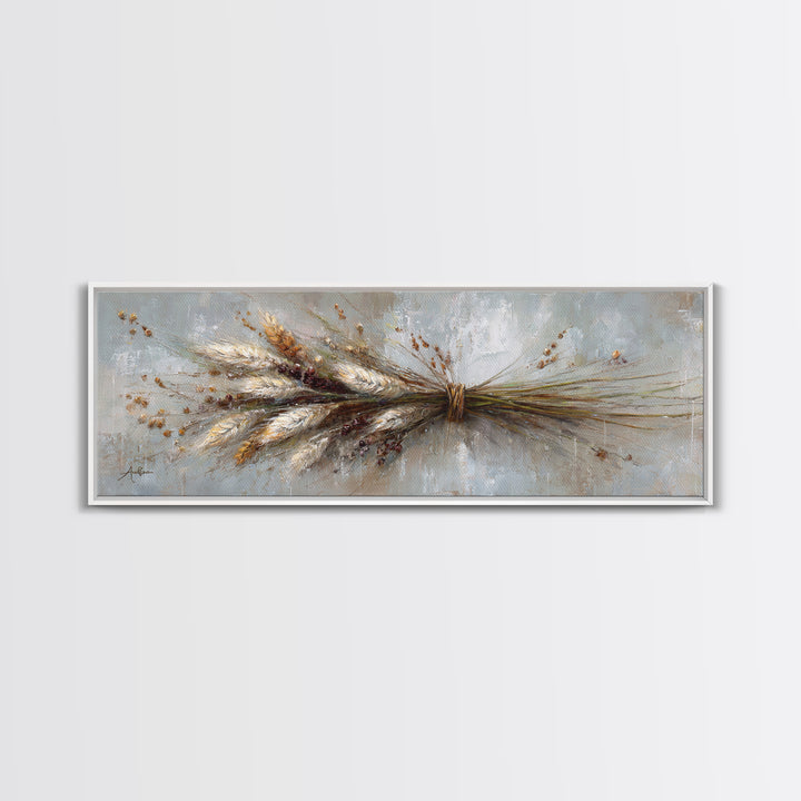 Rustic Pear Still Life on Plank Wood Canvas Print, Farmhouse Art, Art Prints, Farmhouse Decor, Harvest, Sage Green Wall Art, FAR-3x1-83