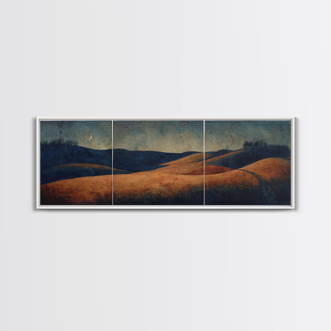 Rustic Barn in Golden Field Light Framed Canvas Print, Farmhouse Art, Black Wall Art, Farmhouse Decor, Fine Art, Harvest, FAR-3x1-90