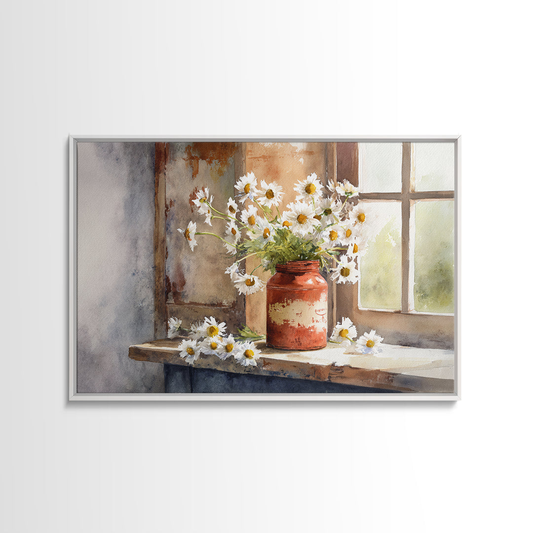 Old Milk Can Framed Canvas Print, Farmhouse Art, Gallery Decor, Farmhouse Decor, Abstract Art, Harvest, Contemporary Art, FAR-3x2-64
