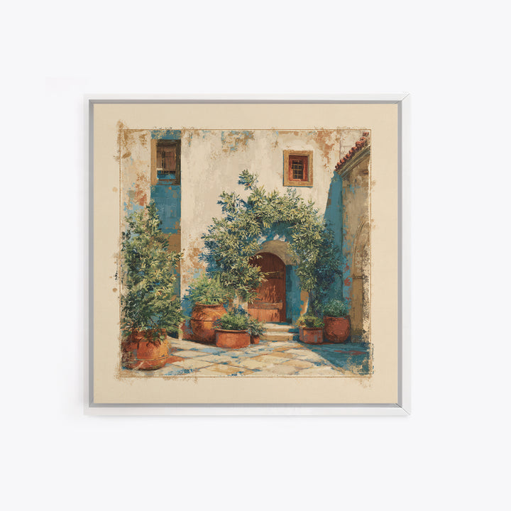 Olive Branch Wreath on Cream Ground Canvas Print, French Country Art, Printable Art, Farmhouse Decor, Fine Art, Country, FCA-1x1-22