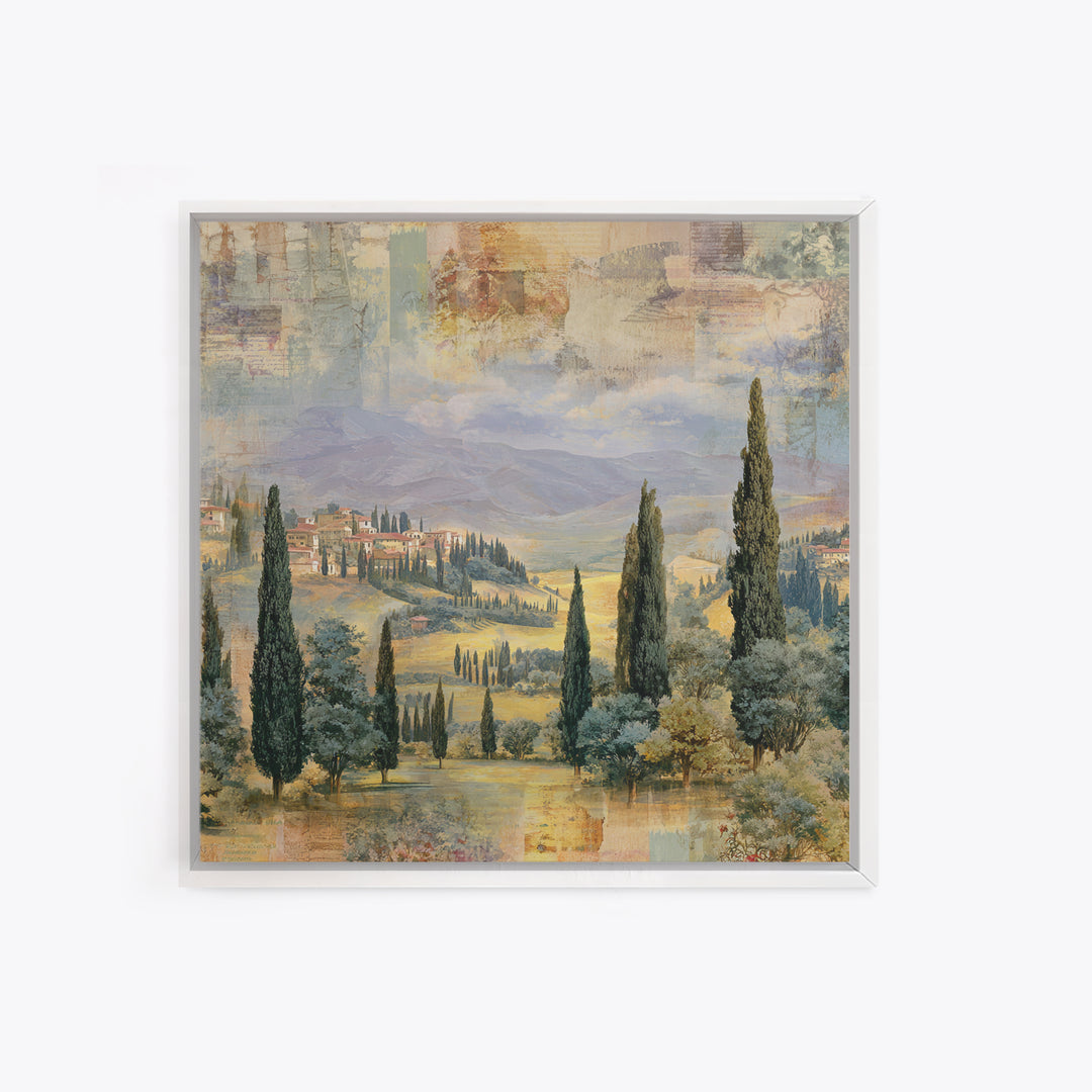 Country Lane Lined Canvas Print, French Country Art, Farmhouse Decor, Abstract Art, Country, Coastal Wall Art, FCA-1x1-23