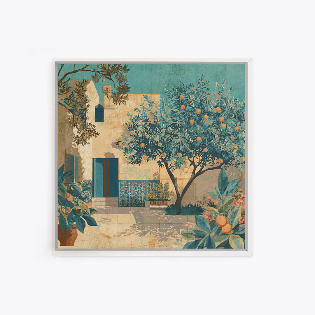 Sunlit Provence Olive Grove Framed Canvas Print, French Country Art, Eclectic Wall Art, Farmhouse Decor, Fine Art, Country, FCA-1x1-29