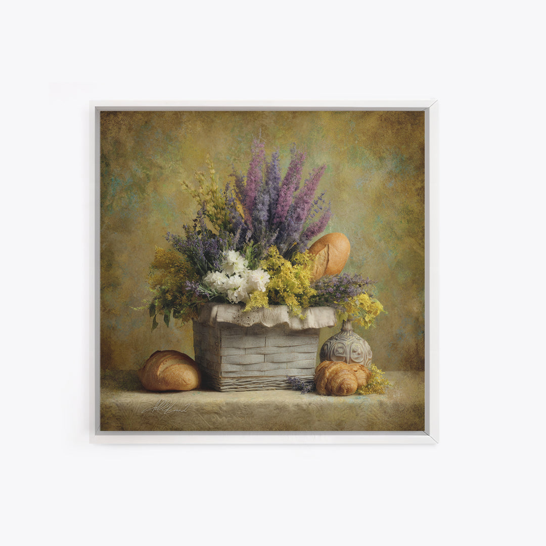 French Market Basket Canvas Print, French Country Art, French Country, Farmhouse Decor, Fine Art, Country, Statement Artwork, FCA-1x1-55