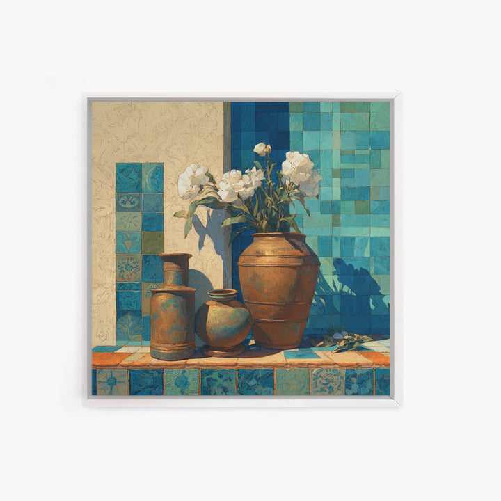 Antique Copper Pot and Flowers Still Life Canvas Print, French Country Art, French Country Decor, Farmhouse Decor, Country, FCA-1x1-72