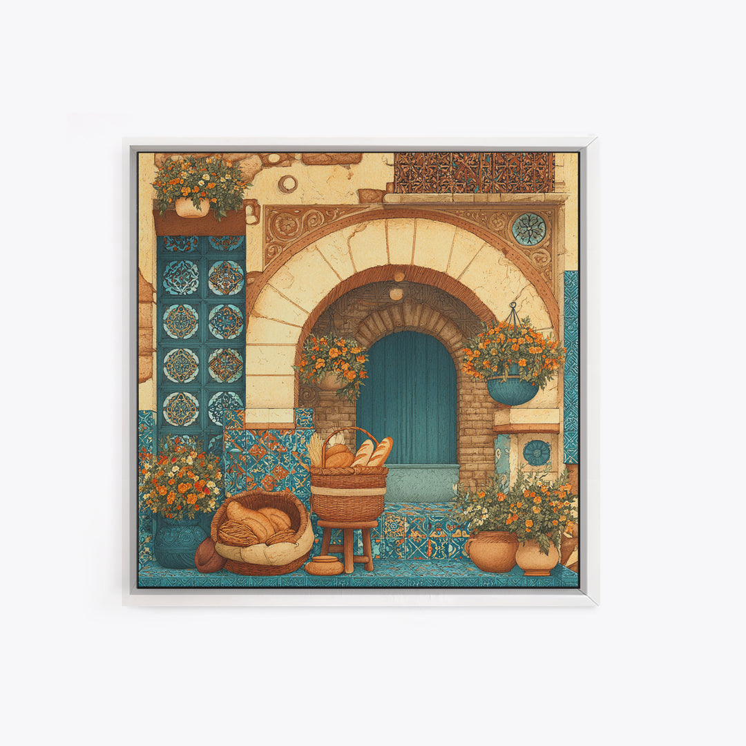 French Market Basket Framed Canvas Print, French Country Art, Above Bed Art, Farmhouse Decor, Fine Art, Country, FCA-1x1-79
