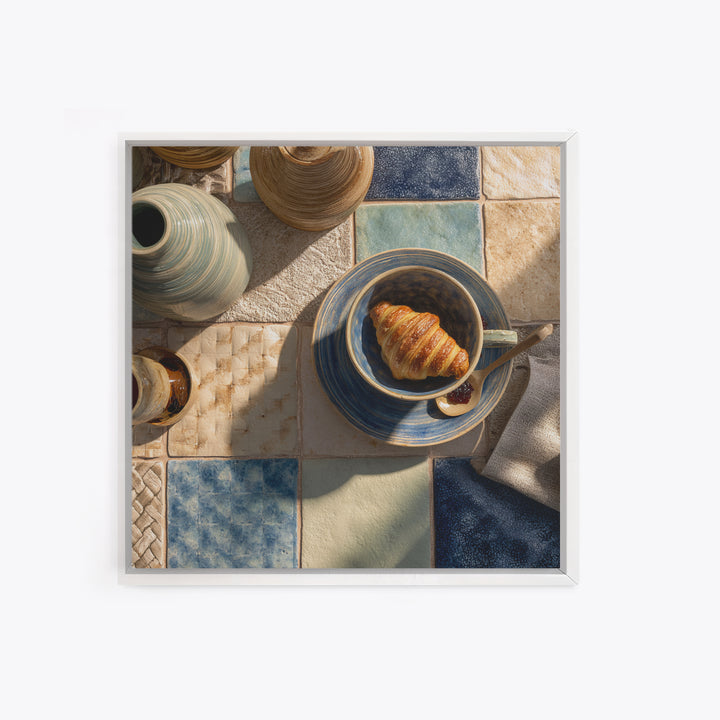 Caf Au Lait Bowl Canvas Print, French Country Art, French Country, Farmhouse Decor, Oil Painting, Country, Statement Artwork, FCA-1x1-82