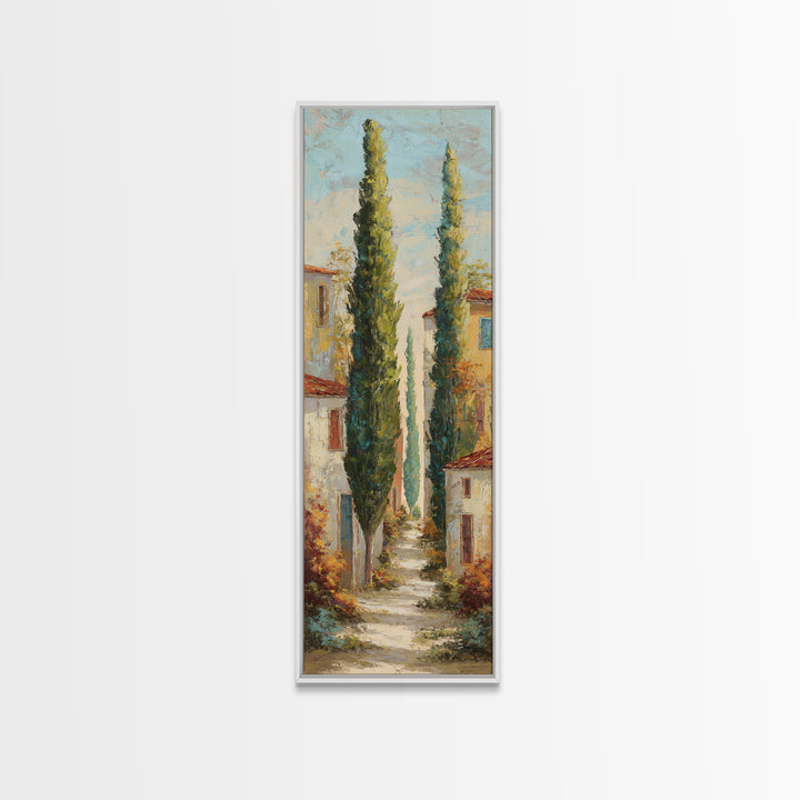 Country Lane Lined Canvas Print, French Country Art, Statement Artwork, Farmhouse Decor, Fine Art, Country, Digital Art, FCA-1x3-59