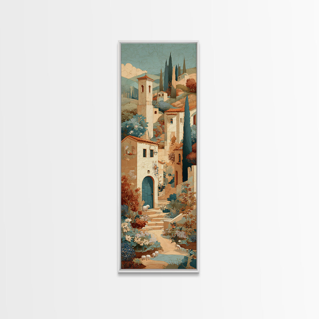 Pastoral Sheep in Rolling Countryside Canvas Print, French Country Art, Farmhouse Wall Art, Farmhouse Decor, Fine Art, Country, FCA-1x3-98