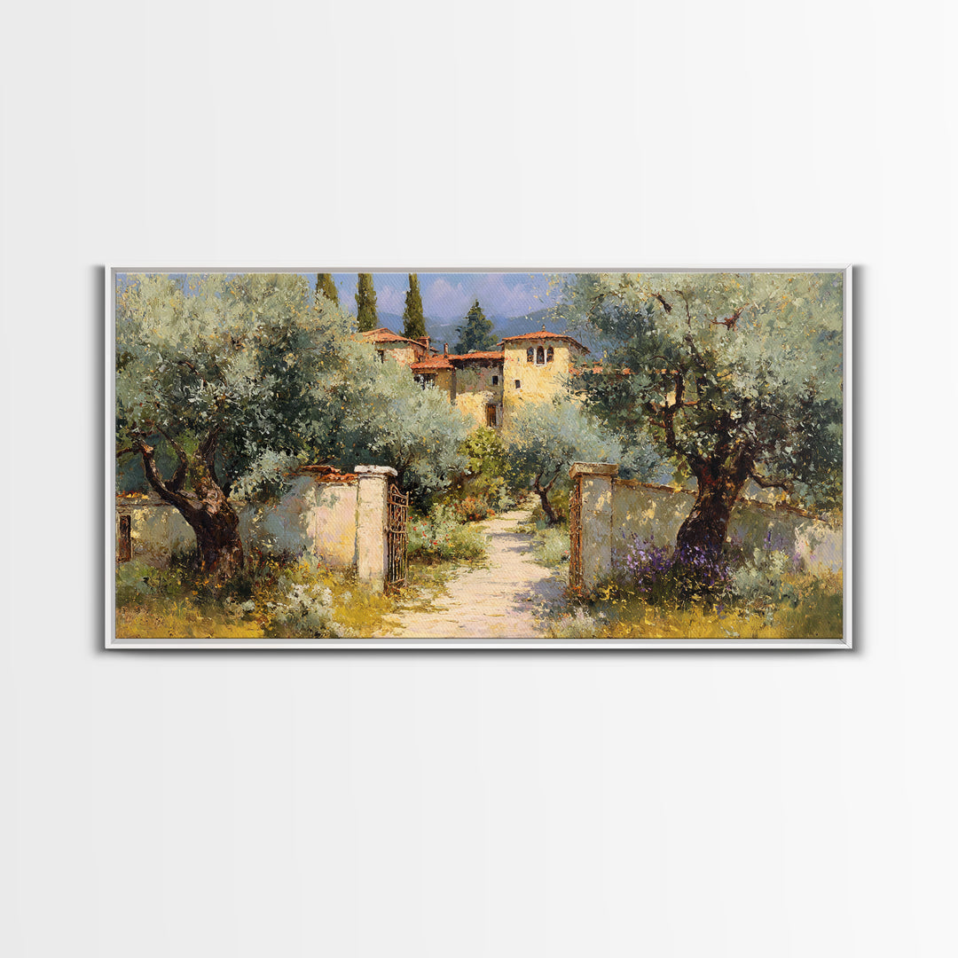 Sunlit Provence Olive Grove Canvas Print, French Country Art, Luxury Decor, Farmhouse Decor, Fine Art, Country, Oil Painting, FCA-2x1-49
