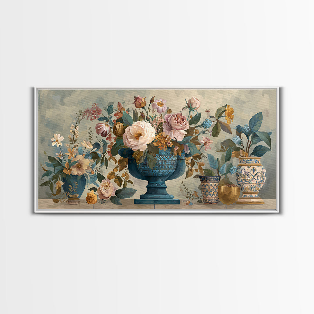 Ch Teau Garden Urn Canvas Print, French Country Art, Printable Art, Farmhouse Decor, Watercolor Art, Country, Eclectic Wall Art, FCA-2x1-63