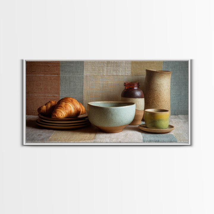 Caf Au Lait Bowl Canvas Print, French Country Art, Fine Art Print, Farmhouse Decor, Fine Art, Country, Digital Prints, FCA-2x1-78