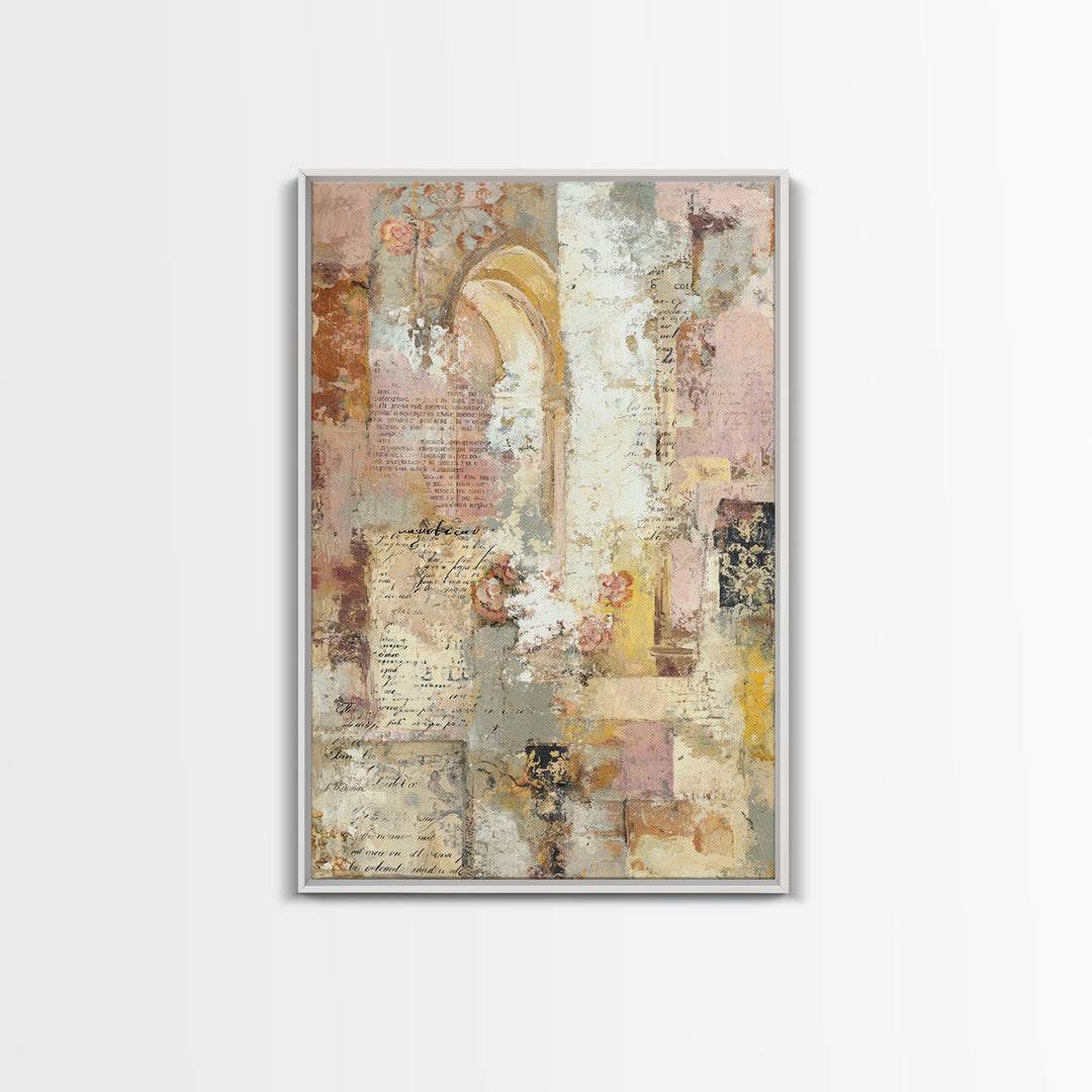 French Script Flourishes Without Readable Text Canvas Print, French Country Art, Landscape Wall Art, Farmhouse Decor, Country, FCA-2x3-2