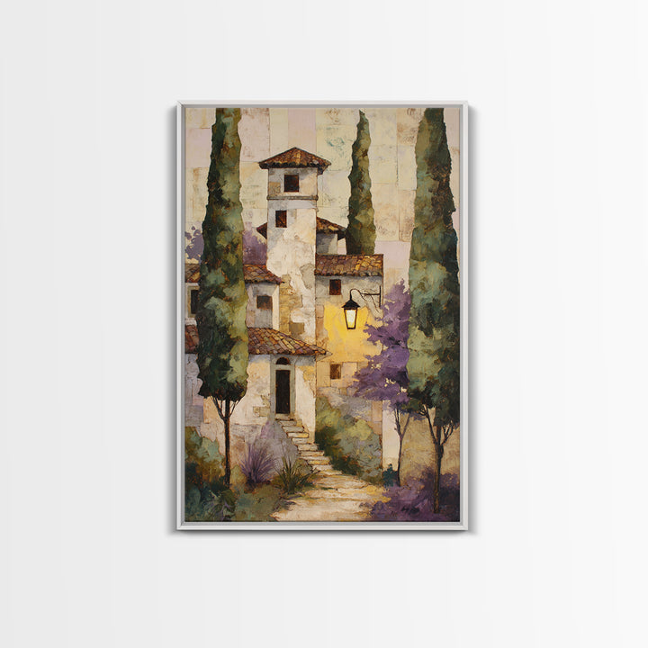 Country Lane Lined Framed Canvas Print, French Country Art, Floral Wall Art, Farmhouse Decor, Fine Art, Country, Gallery Decor, FCA-2x3-55