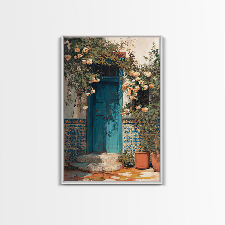 Rustic Door Covered Framed Canvas Print, French Country Art, Textured Painting, Farmhouse Decor, Country, Home Decor Gift, FCA-2x3-73