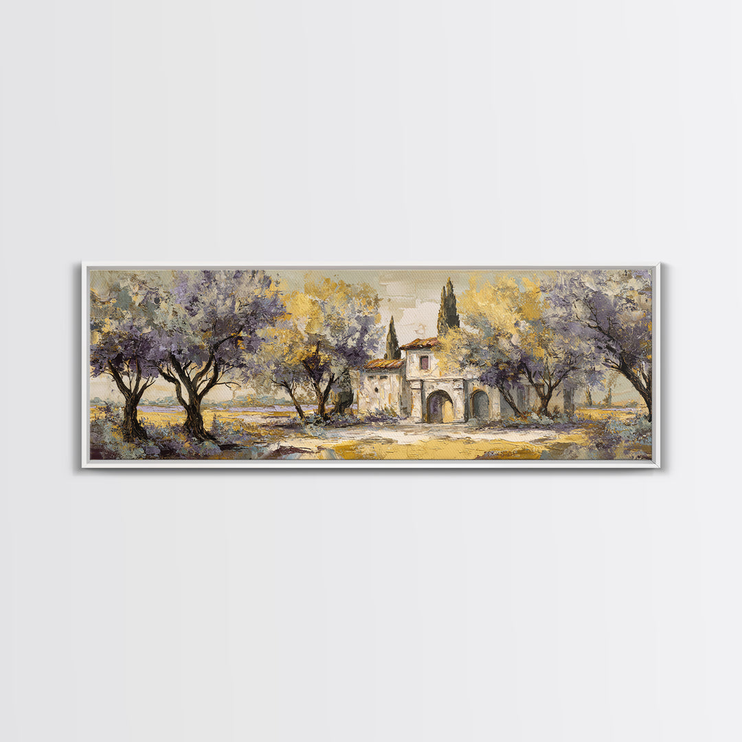Sunlit Provence Olive Grove Canvas Print, French Country Art, Original Painting, Farmhouse Decor, Country, Coastal Wall Art, FCA-3x1-21