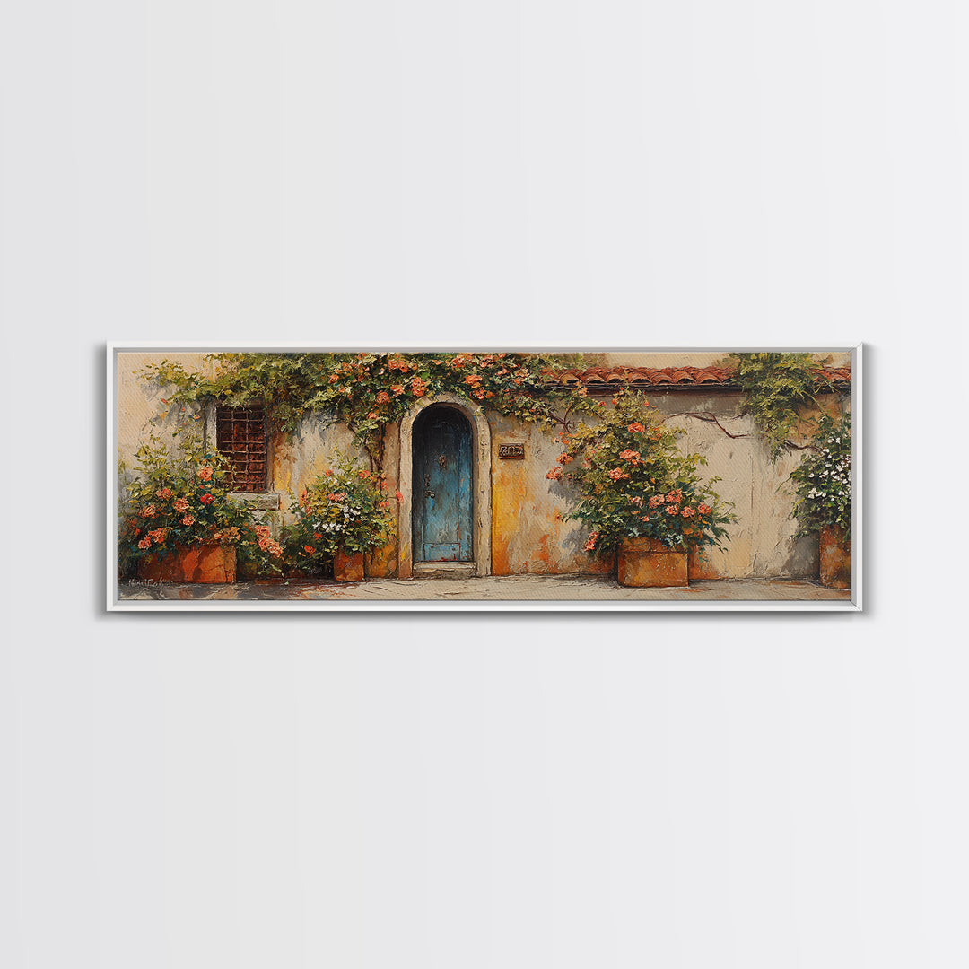 Rustic Door Covered Framed Canvas Print, French Country Art, Textured Painting, Farmhouse Decor, Country, Home Decor Gift, FCA-3x1-9