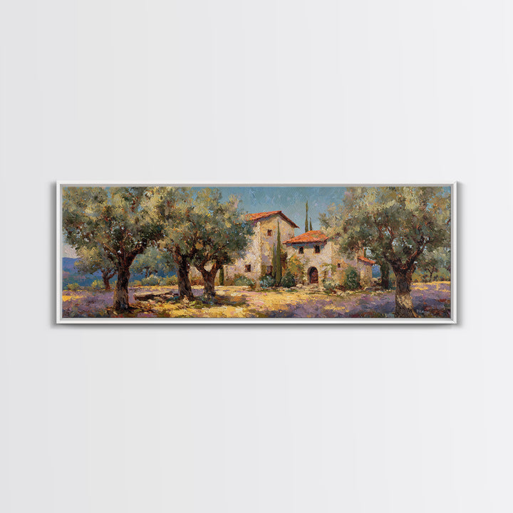 Sunlit Provence Olive Grove Canvas Print, French Country Art, Botanical Prints, Farmhouse Decor, Country, Digital Download Art, FCA-3x1-93