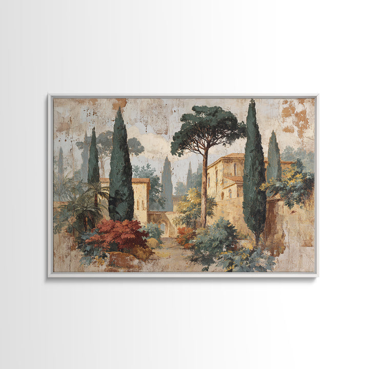 Country Lane Lined Canvas Print, French Country Art, Statement Artwork, Farmhouse Decor, Abstract Art, Country, Digital Art, FCA-3x2-3